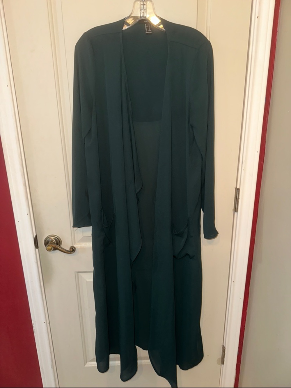 Forever 21 Dark Green Open Front Duster